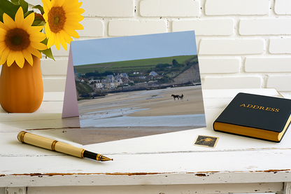 Happy Harness Horse on the Beach – Reflecting On Normandy Collection