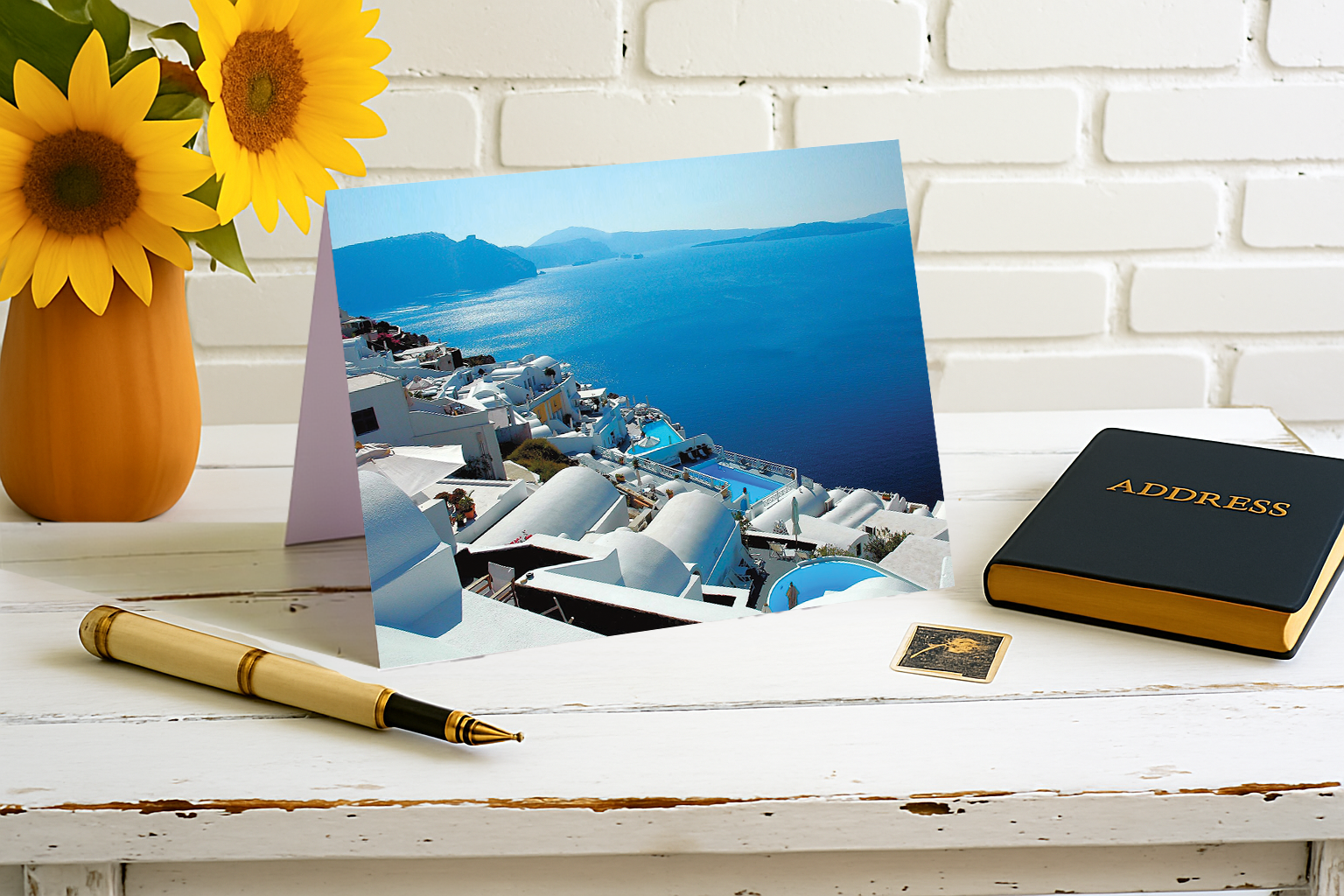 Blue, Blue Poolside View Forever – Glorious Greek Islands Collection