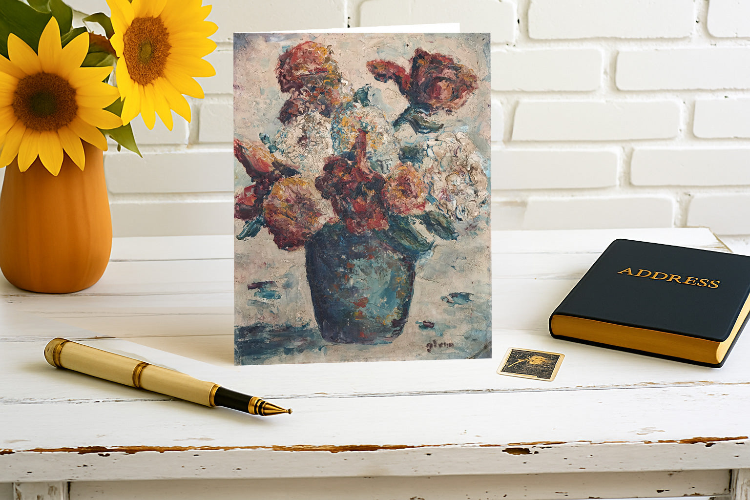 White Hydrangeas & Roses - Strokes of Genius Artwork Collection